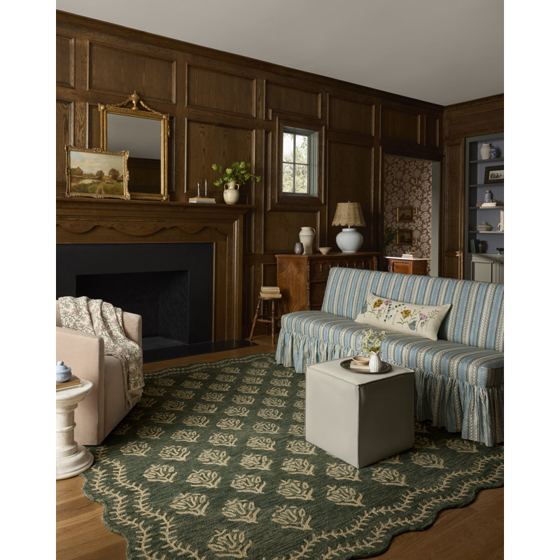 Rifle Paper Company x Loloi Lisette Forest / Oatmeal  Area Rug, Runner 2'6" x 7'6"