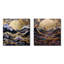 Golden Rising Moon - ensemble de 2 collage paysage carré moderne-915351354-915351352