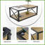 Verre trempé Table basse en bois et bois aggloméré pour le salon / la chambre à coucher - Vaste rangement, facile à nettoyer