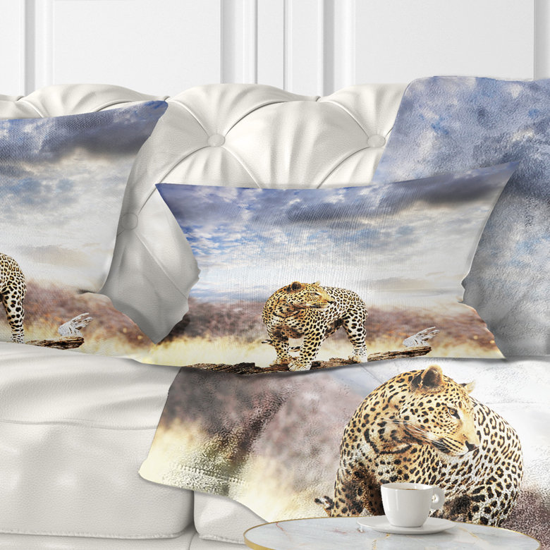 Coussin lombaire en ciel africaine leopard