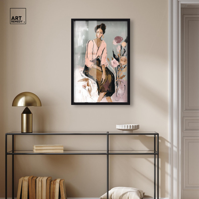 Décoration murale glamour «Lost in Quiet Reflection II» par Art Remedy, cadre noir, 21 x 31, H 31 po x l 21 po