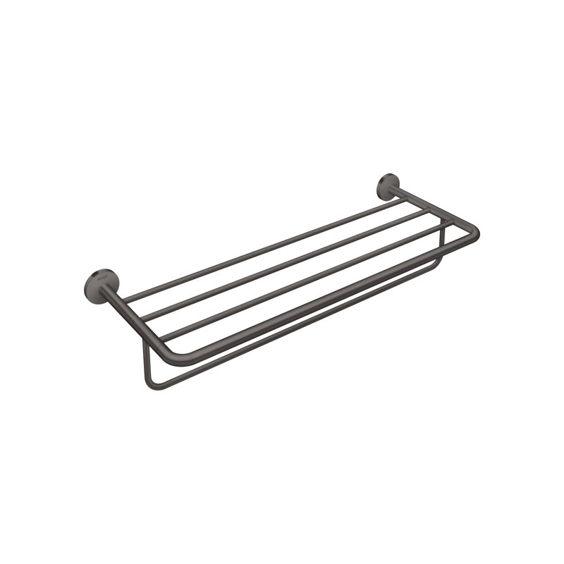 Universal Circular Wall Mounted Towel Rack, Brushed Black Chrome
