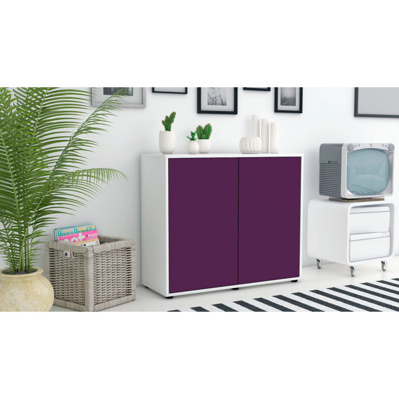 Quintara 92cm Sideboard, White/Purple