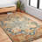 Leyna Oriental Hand Hooked Wool Rust/Blue Area Rug -1761059988