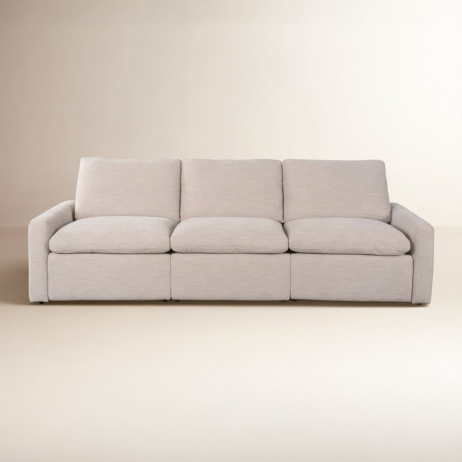 Downing 111" Genuine Leather Reclining Sofa, Laken Stone Performance Weave