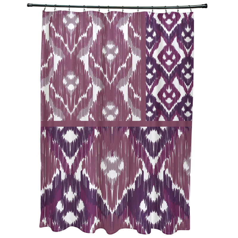 Rideau de douche simple à imprimé géométrique, Mauve