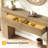 63" Wood Console Table With Drawers, Rustic Brown Sofa Console Table For Living Room, Hallway, Entrance,