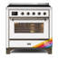 Cuisinière à induction 36 pouces avec 5 éléments à induction ILVE Majestic II Series (porte en verre)-99308489