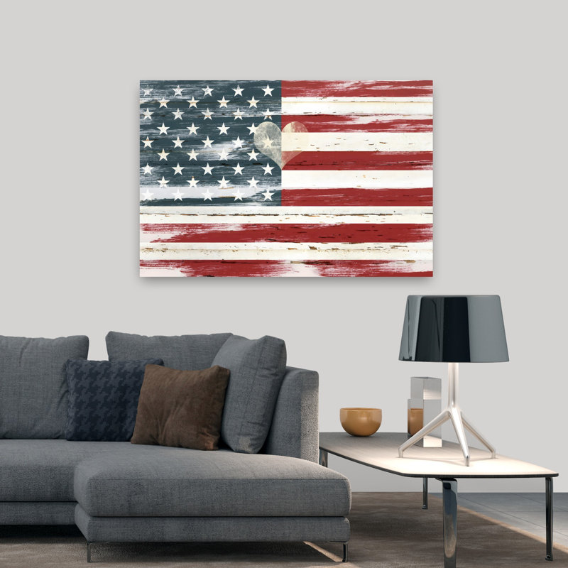 «Heart of America», art mural rétro rustique, H 48 po x l 32 po
