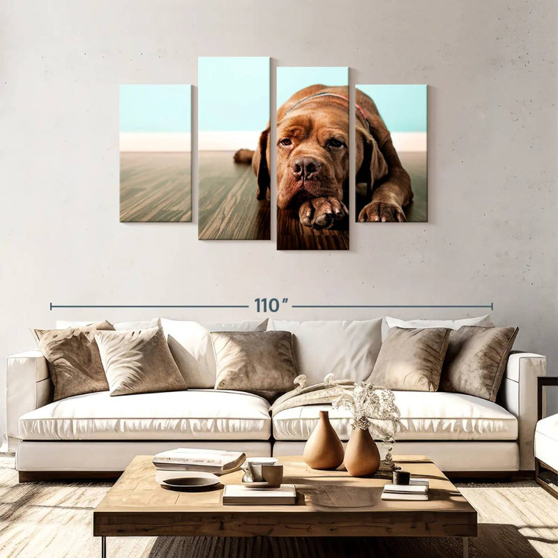 Brampt Bored French Mastiff Dog, 48" H x 75" W