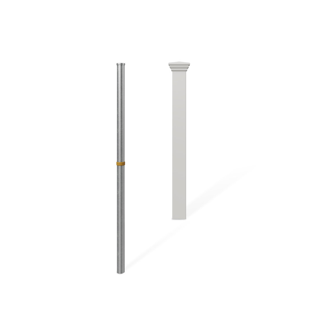 WamBam Newport 3ft Tall No-Dig Fence Finishing Post - Single Post For White Picket Fence Panels