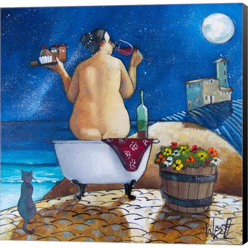 «Bath No. 1» par Ronald West, peinture sur toile sans cadre