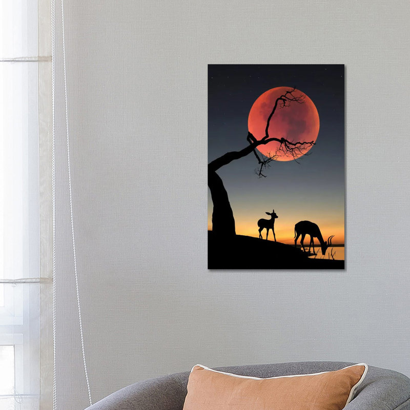 Blody Moon by Abdullah Evindar - Wrapped Canvas Print