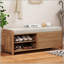 Banc à chaussures avec rangement et coussin, banc de rangement à volets vieillis avec charme rétro pour le salon, vestibule-921055941