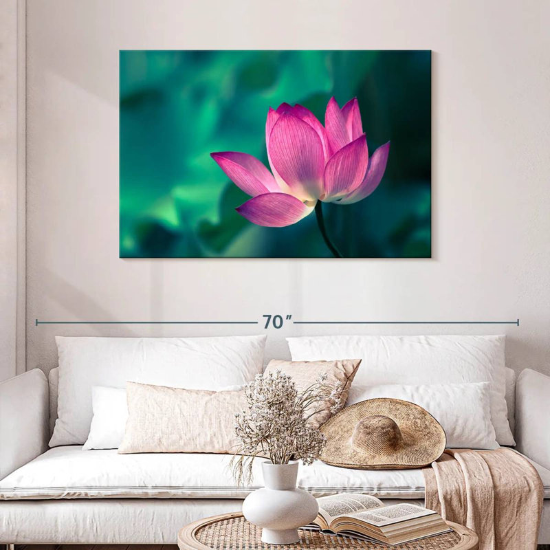Harnek charmant lotus rose, H 30 po x l 45 po