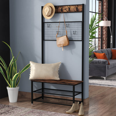 Alpaugh 92 cm W Hall Tree with Storage Bench and Shoe Storage