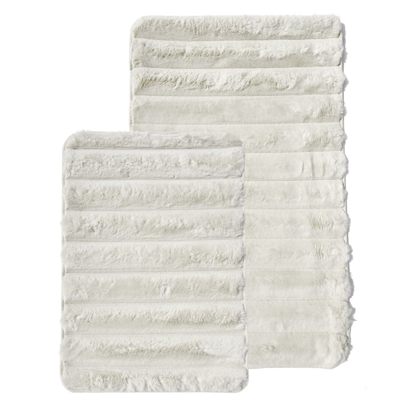 Ensemble de tapis de salle de bain 2 pièces, Blanc