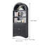 Armoire de rangement arquée avec appliques décoratives, buffet en panneau de fibres à densité moyenne anti-égratignures, tablettes et charnières réglables, sangle anti-basculement, armoire à vin de rangement autoportante pour le salon et la salle à manger-1550676330