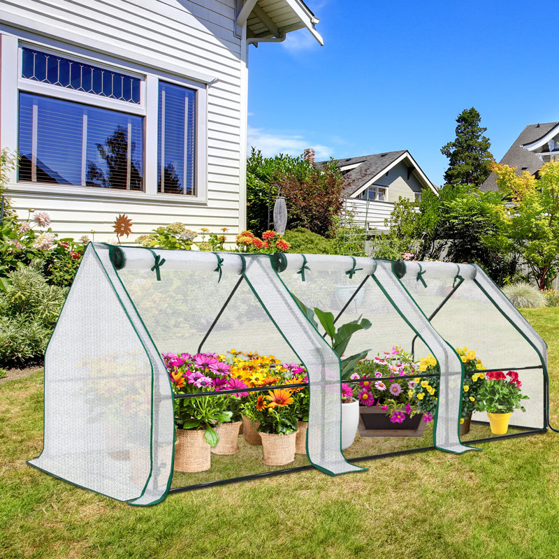 Green 96'' x 36'' x 36'' Mini Tunnel Greenhouse with Bubble Film Cover