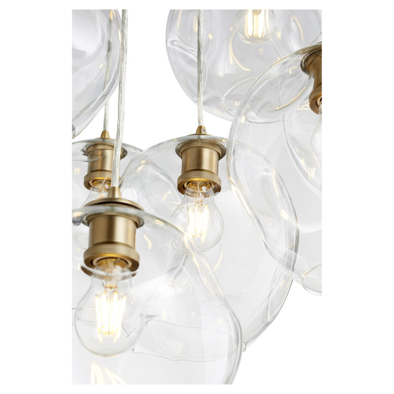 Giolou 7 - Light Cluster Pendant, Aged Brass
