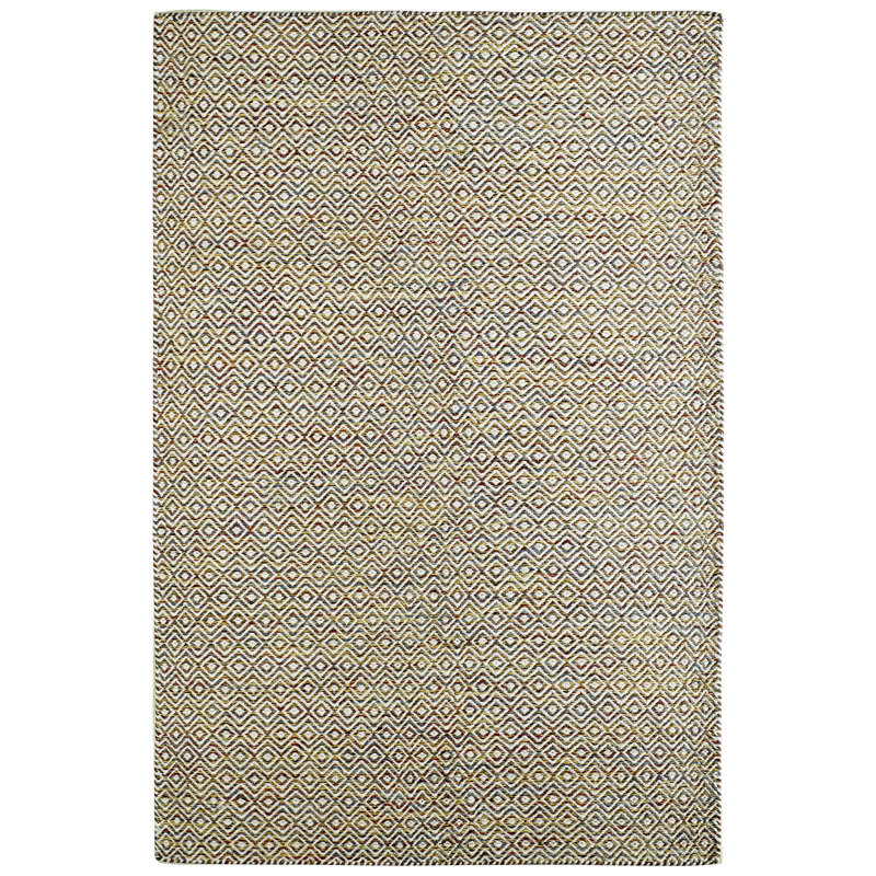 Jaipur Geometric Wool Hand Woven Area Rug, Beige, Rectangular 140 x 200cm
