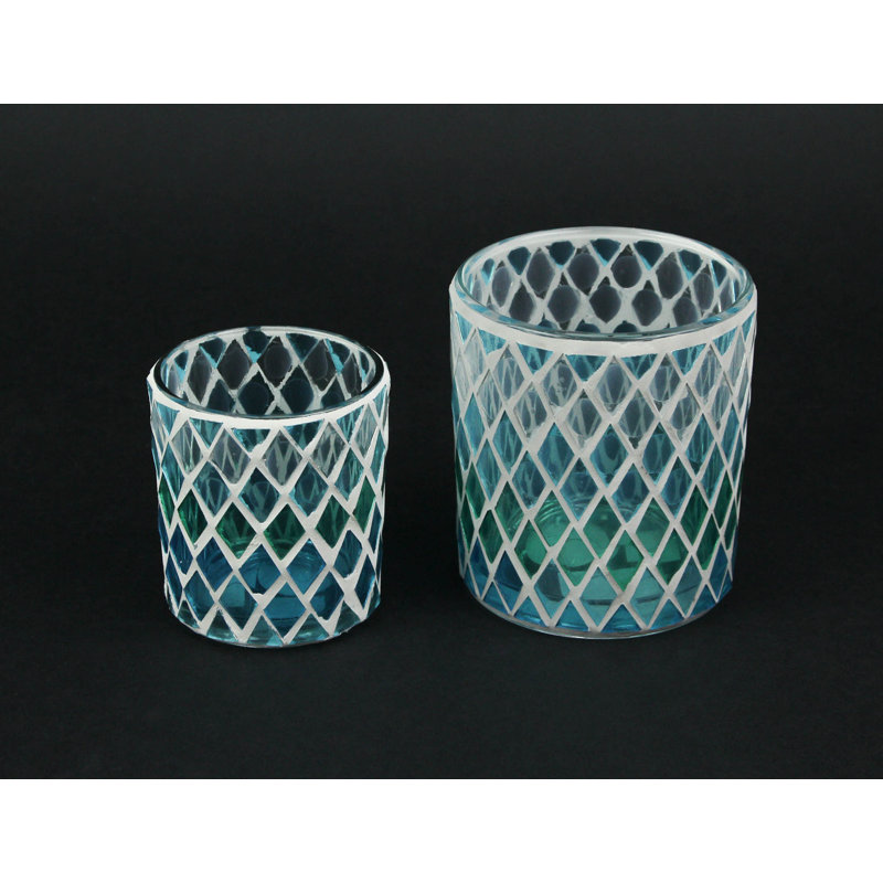 Ensemble de 2 porte-bougies chauffe-plat en verre