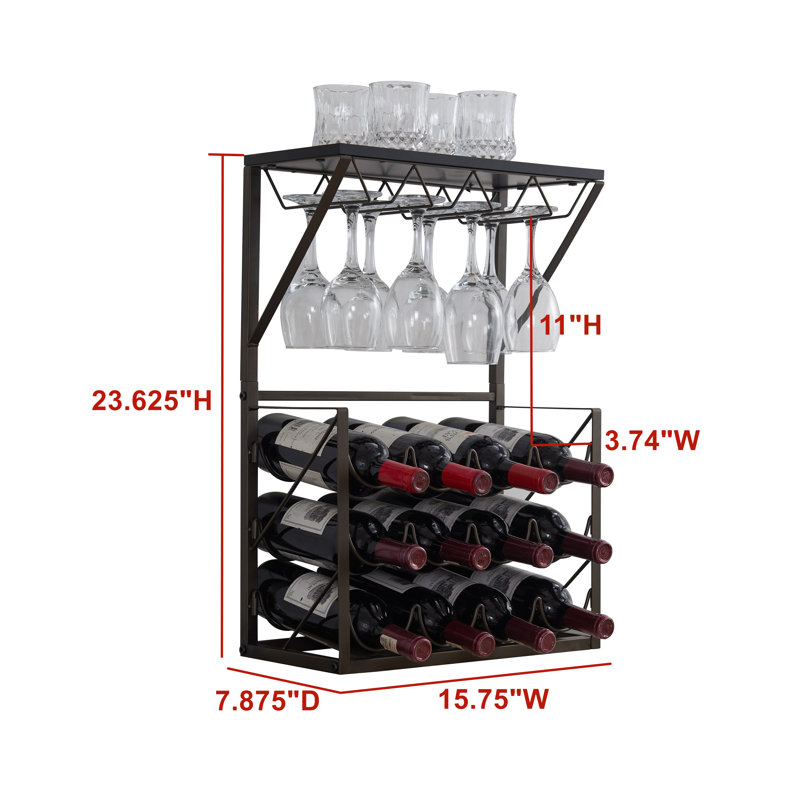 Support à vin pour 12 bouteilles Harrietstown