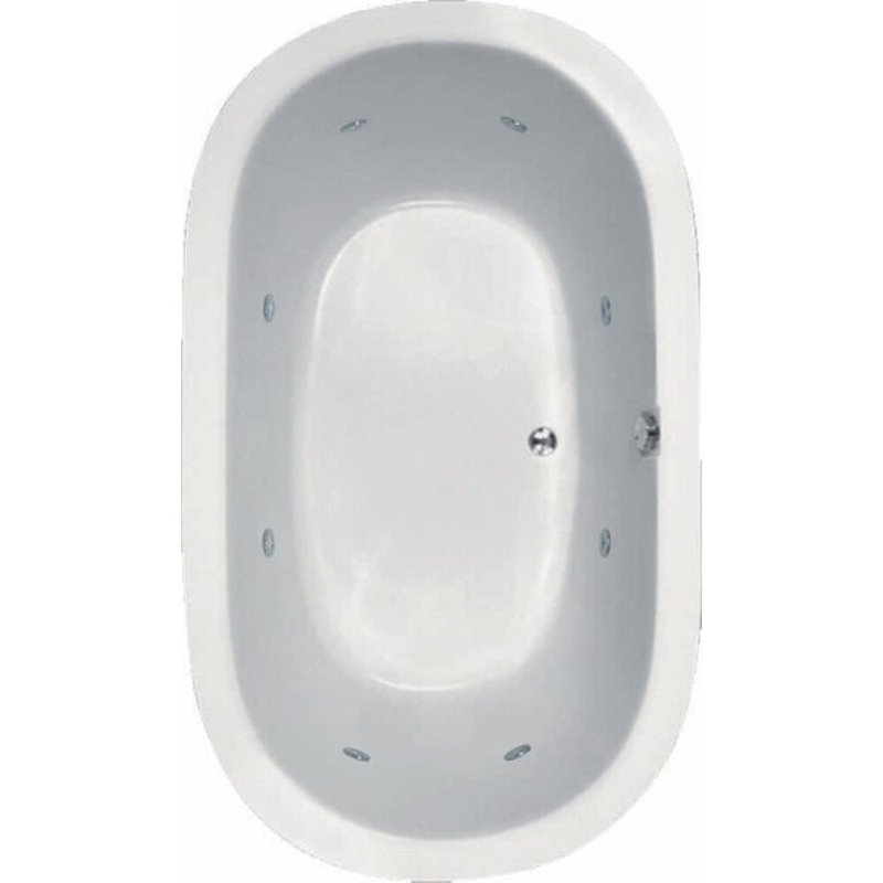 Liliana 66'' x 42'' Drop-In Soaking Acrylic Bathtub, White, Matte Black