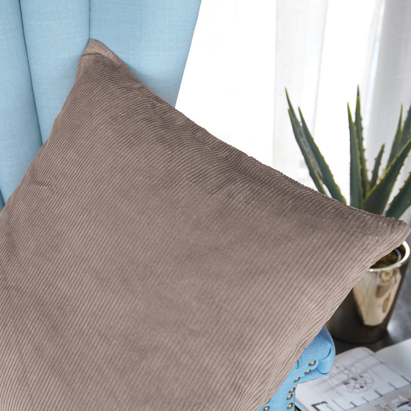 Floral Square Throw Pillow Cover, Taupe, 66cm x 66cm