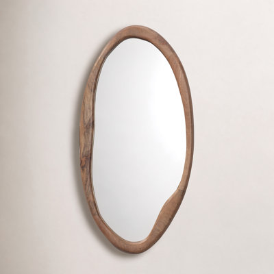 Wood Oval Wall Mirror