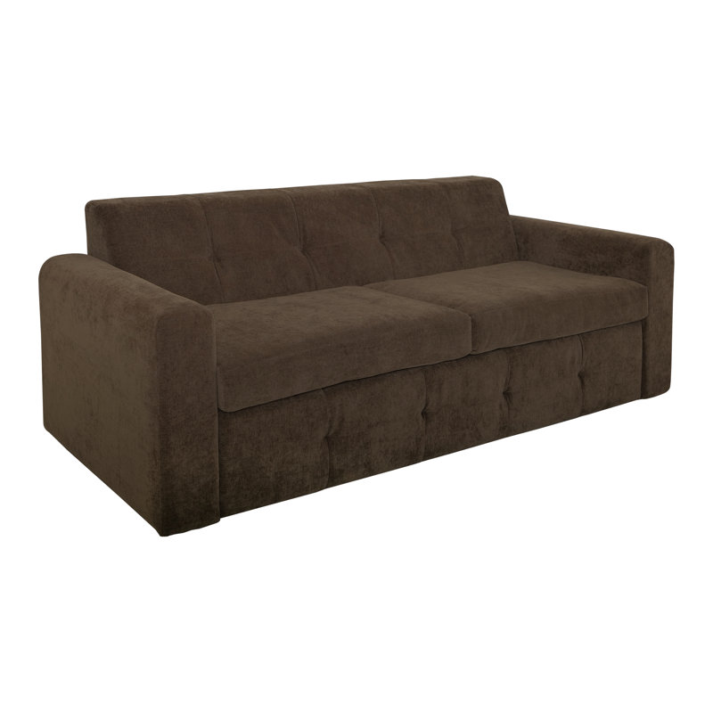 Canapé-lit coulissant, matelas pour grand lit, Brun