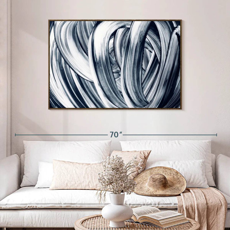 Botkin Grunge Strokes, 46" X 31", Floating Frame Walnut