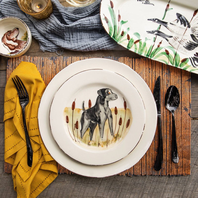 Wildlife Handmade Earthenware Salad/Dessert Plate