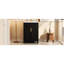 Meuble-lavabo moderne de 24 po avec lavabo supérieur, structure en bois massif et grand rangement, armoire rectangulaire noire pour planches de design, style rétro, deux portes, rangement idéal