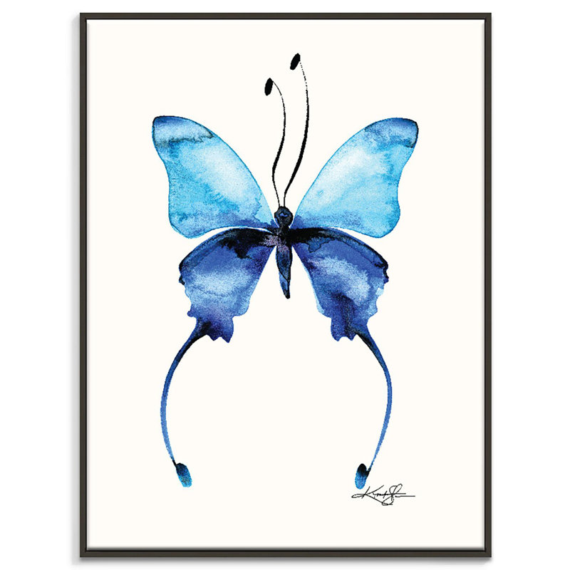 Watercolor Butterfly 11 by Kathy Morton Stanion - Painting on Canvas, Black, 102cm H x 76cm W