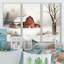 «Red Barn Scenery In Winter IV», ensemble d'art mural sur toile-1854572838-1854572841