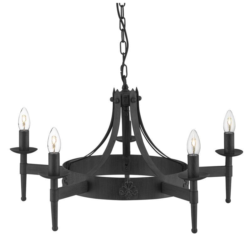 Eastbourne 5 - Light Waggon Wheel Chandelier