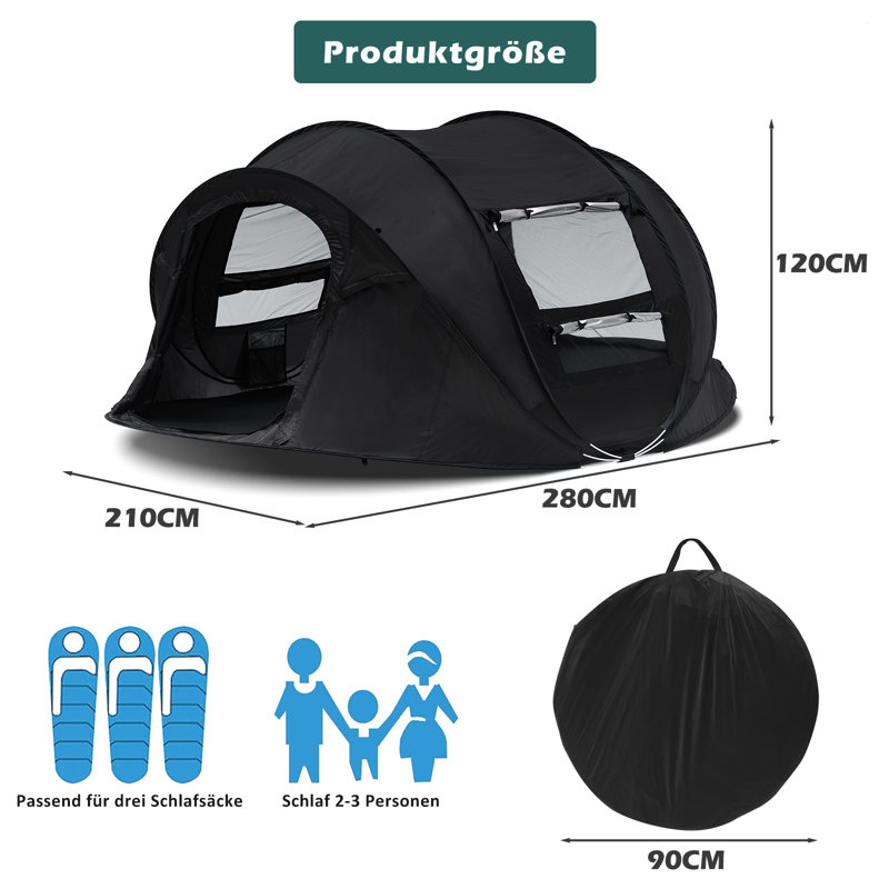 Carolynne 2 Person Tent, Black