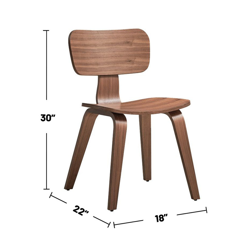 Ensemble de 2 chaises d'appoint en bois en noyer