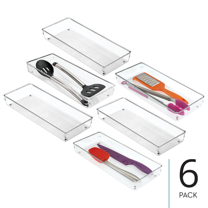 Plastic Drawer Organizer Bins - Storage for Kitchen, Bathroom, and Desk Drawers