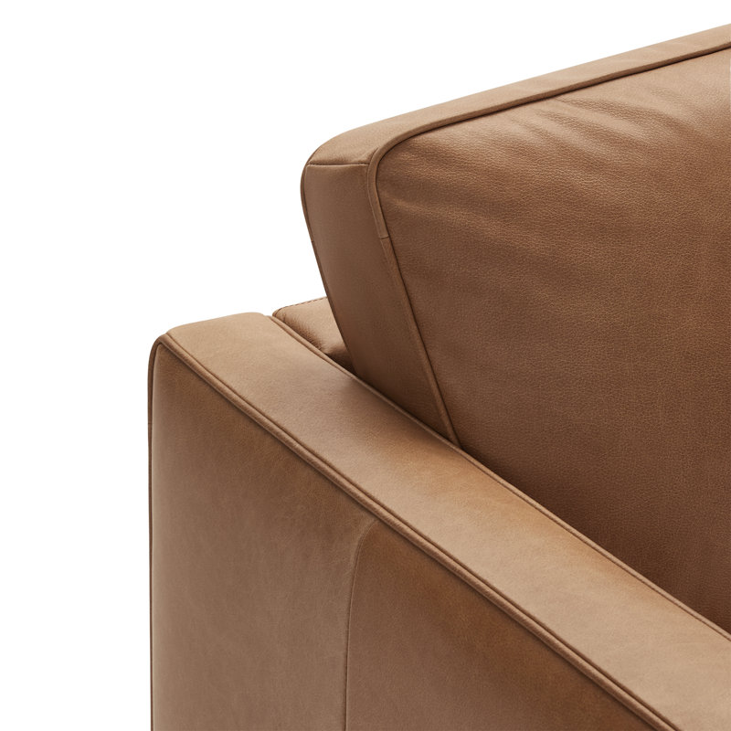  Bobbi 87' Genuine Leather Upholstered Sofa