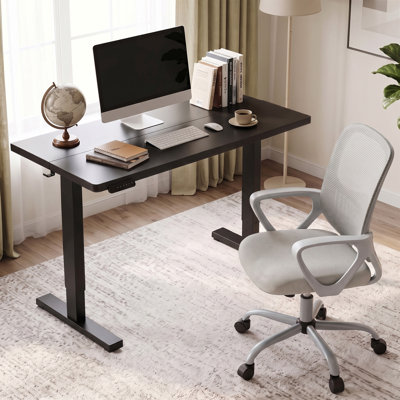 Ensemble de bureau pour travailler debout et réglable en hauteur avec chaise de bureau
