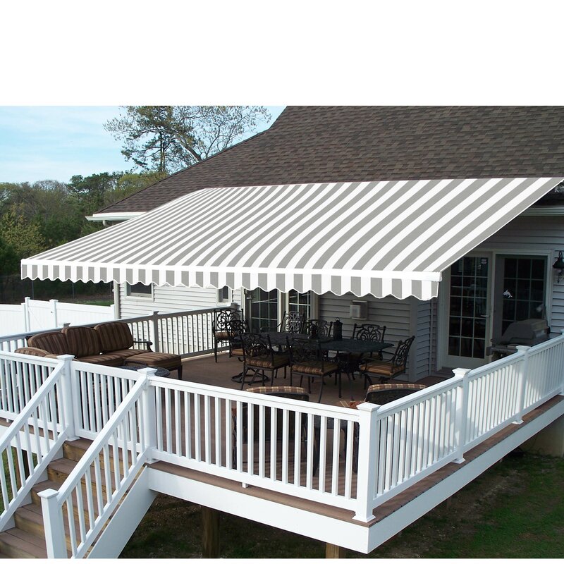 ALEKO 8'' Fabric Cover Retractable Patio Awning & Reviews | Wayfair