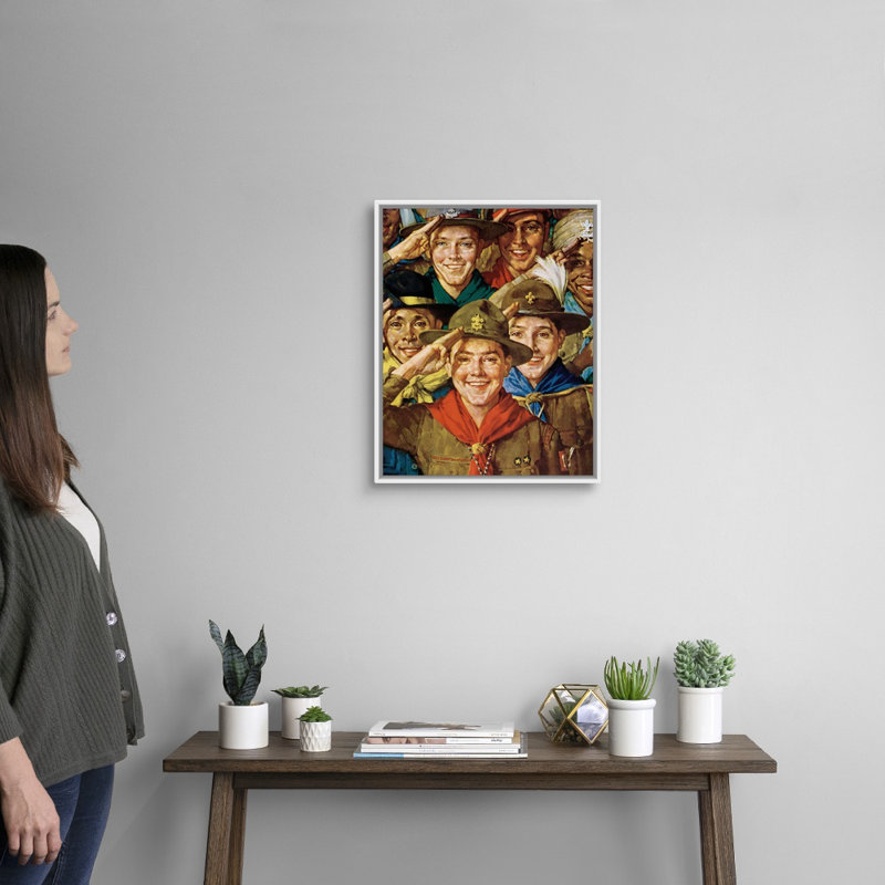 «An Army of Friendship», art mural sur toile, H 22 po x l 18 po x P 1,75 po, Cadre flottant blanc