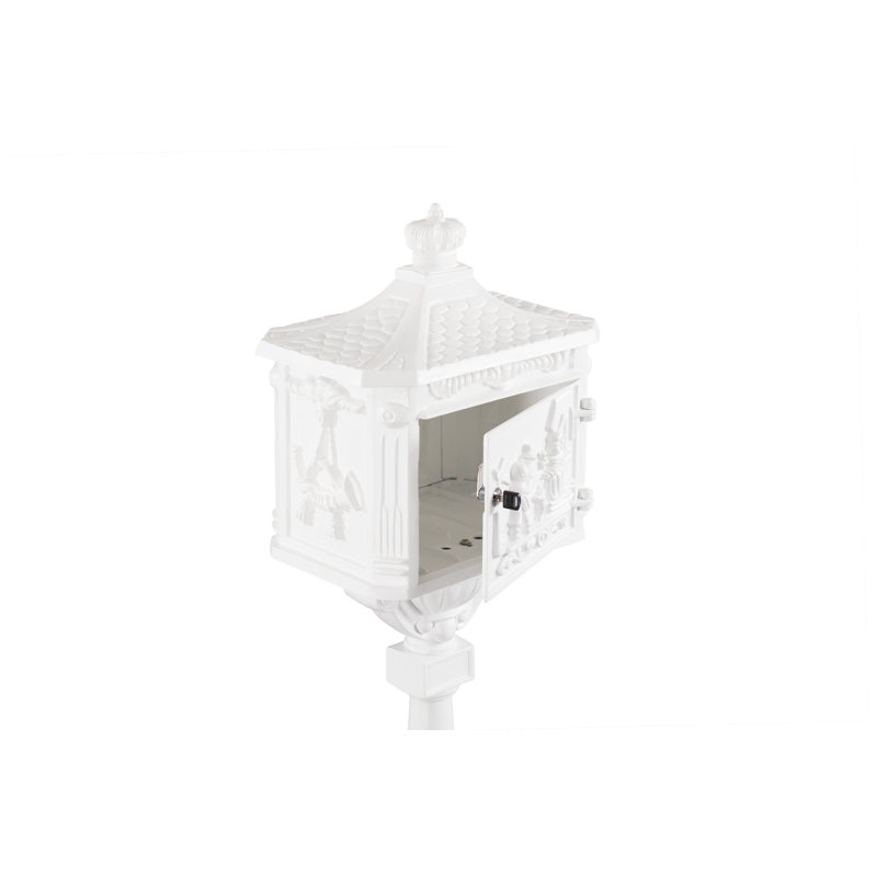 Boîte aux lettres pour piquet verrouillable, Blanc