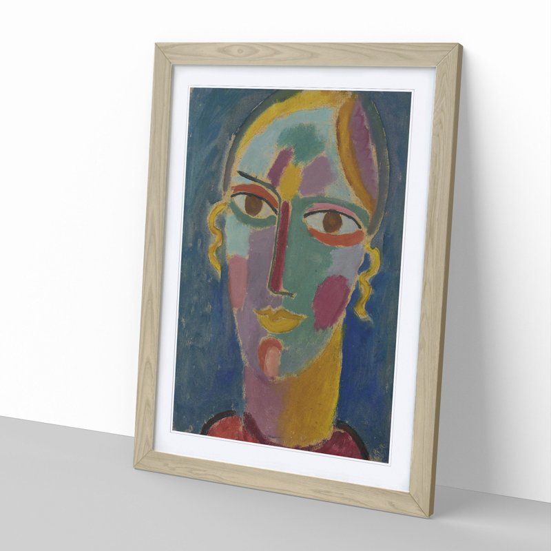 Portrait of a Woman by Marianne Von Werefkin - Picture Frame Painting, Oak Framed, 36cm H x 27cm W x 2cm D