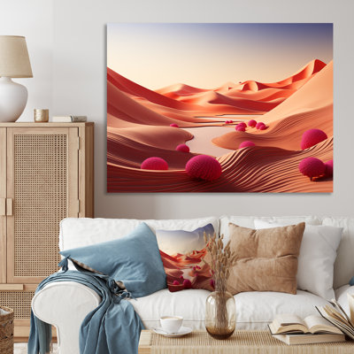 Horizon aride sur la planète Mars - désert, art mural