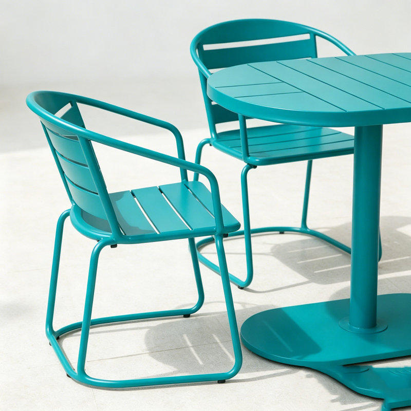 3 Pieces Patio  Set, Teal