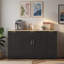 Buffet de rangement multifonctionnel avec tablettes réglables, support à 3 niveaux, tiroir et porte-5720012