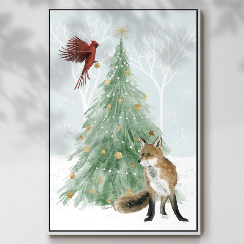 Noël en forêt, collection B, H 25 po x l 17 po x P 1,5 po, Blanc